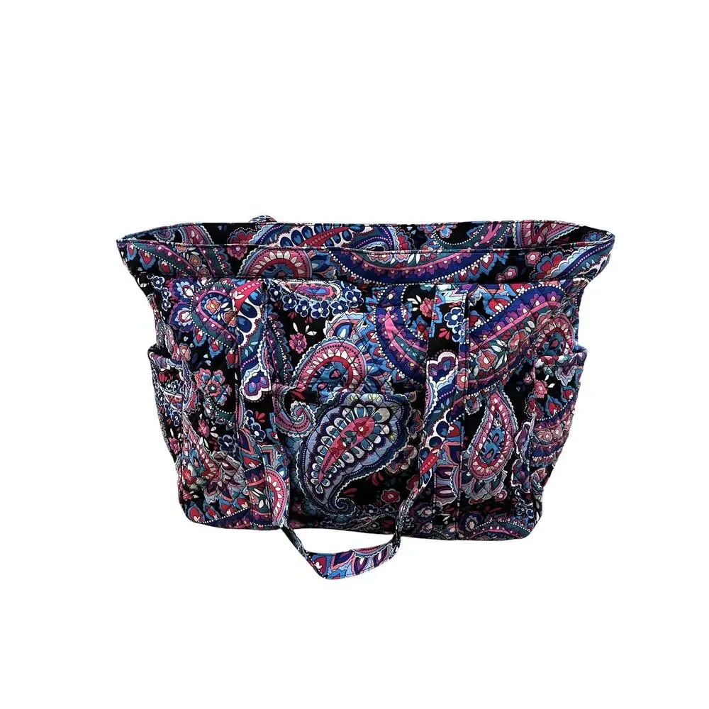 Vera Bradley Haymarket Paisley Floral Quilted Cotton X Large Tote Shoulder Bag